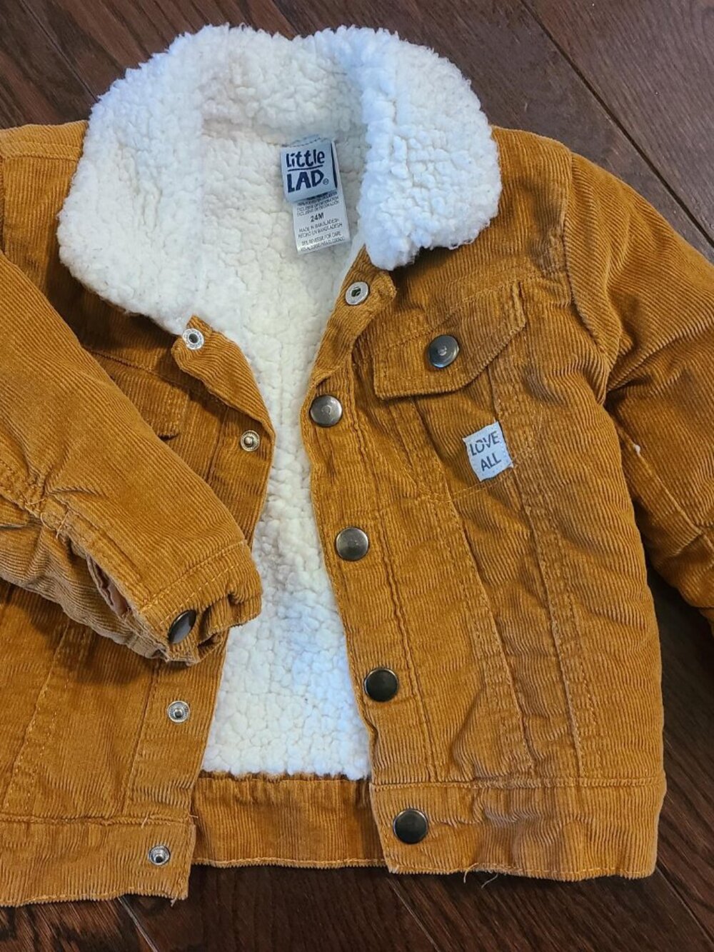 Little Lad Toddler Sherpa-Lined Corduroy Jacket Mustard 24M NWOT
